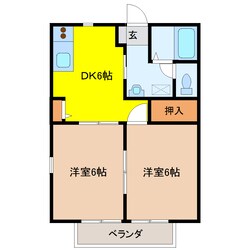 メゾンドワカバヤシＤ棟の物件間取画像